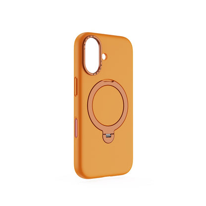 Apple iPhone 17 Kılıf M-safe Şarj Özellikli Metal Standlı Sıvı Silikon Lenyes CK223 Kapak