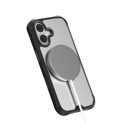 Apple iPhone 17 Kılıf M-safe Şarj Özellikli Parmak Ring Standlı Airbag Tasarımlı Mutural Obsidian Serisi Kapak Lacivert