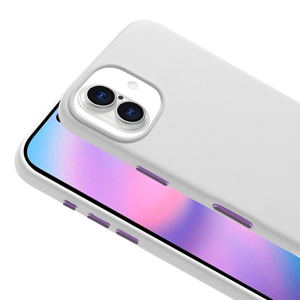 Apple iPhone 17 Kılıf M-safe Şarj Özellikli PU Deri Görünümlü Zore Kupra Kapak Mor