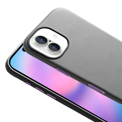 Apple iPhone 17 Kılıf M-safe Şarj Özellikli PU Deri Görünümlü Zore Kupra Kapak Lacivert