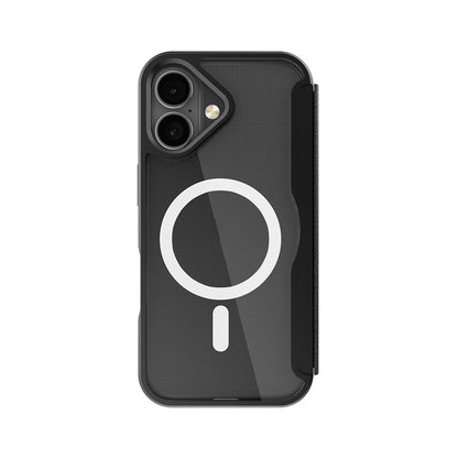 Apple iPhone 17 Kılıf M-Safe Şarj Özellikli Raptic Air Folio Şeffaf Kartlıklı Kapaklı Kılıf Siyah