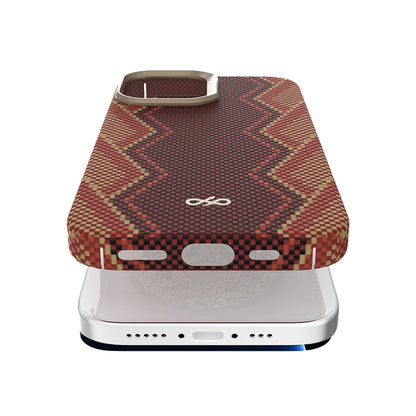 Apple iPhone 17 Kılıf M-safe Şarj Özellikli Raptic Aramid Skin Bionic Serisi Kapak Kırmızı