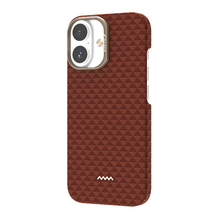 Apple iPhone 17 Kılıf M-safe Şarj Özellikli Raptic Aramid Skin Origin Serisi Kapak Kahverengi