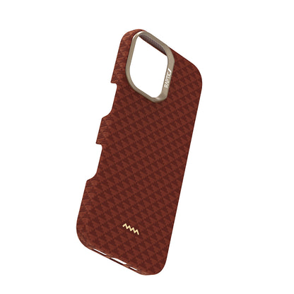 Apple iPhone 17 Kılıf M-safe Şarj Özellikli Raptic Aramid Skin Origin Serisi Kapak Kahverengi