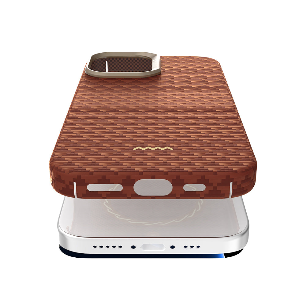 Apple iPhone 17 Kılıf M-safe Şarj Özellikli Raptic Aramid Skin Origin Serisi Kapak Lacivert