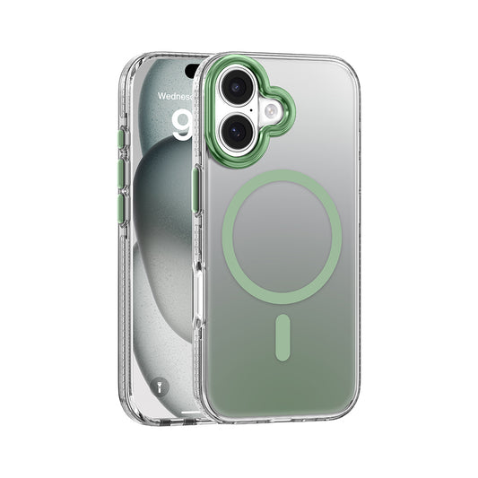 Apple iPhone 17 Kılıf M-safe Şarj Özellikli Sararmaya Karşı Dayanıklı Mutural Icesense Serisi Kapak Açık Yeşil