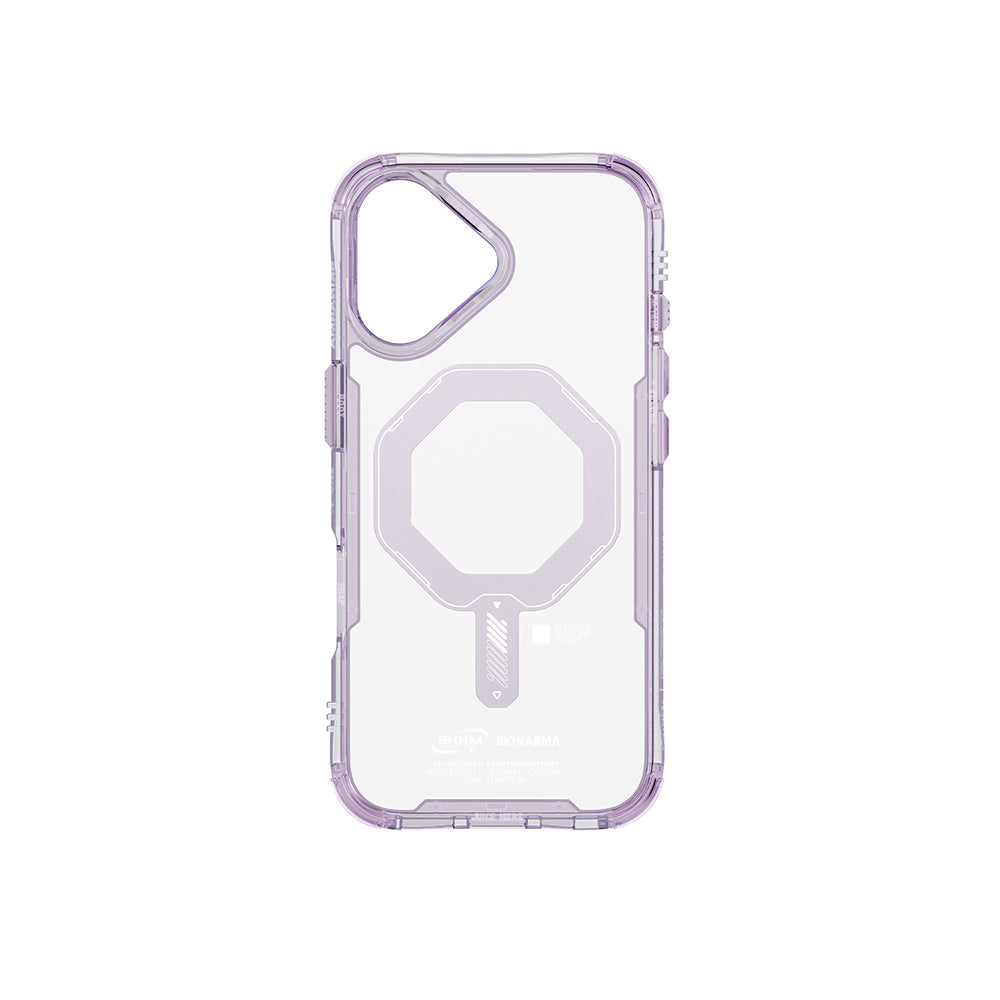 Apple iPhone 17 Kılıf M-safe Şarj Özellikli Şeffaf Airbag Tasarımlı Skinarma Saido Mag-Charge Kapak Siyah