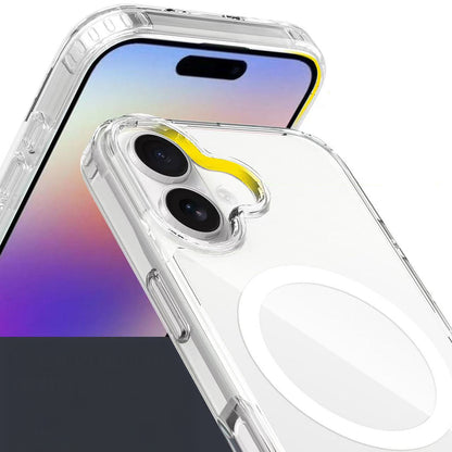 Apple iPhone 17 Kılıf M-safe Şarj Özellikli Şeffaf Sert PC Zore Embos Kapak Şeffaf