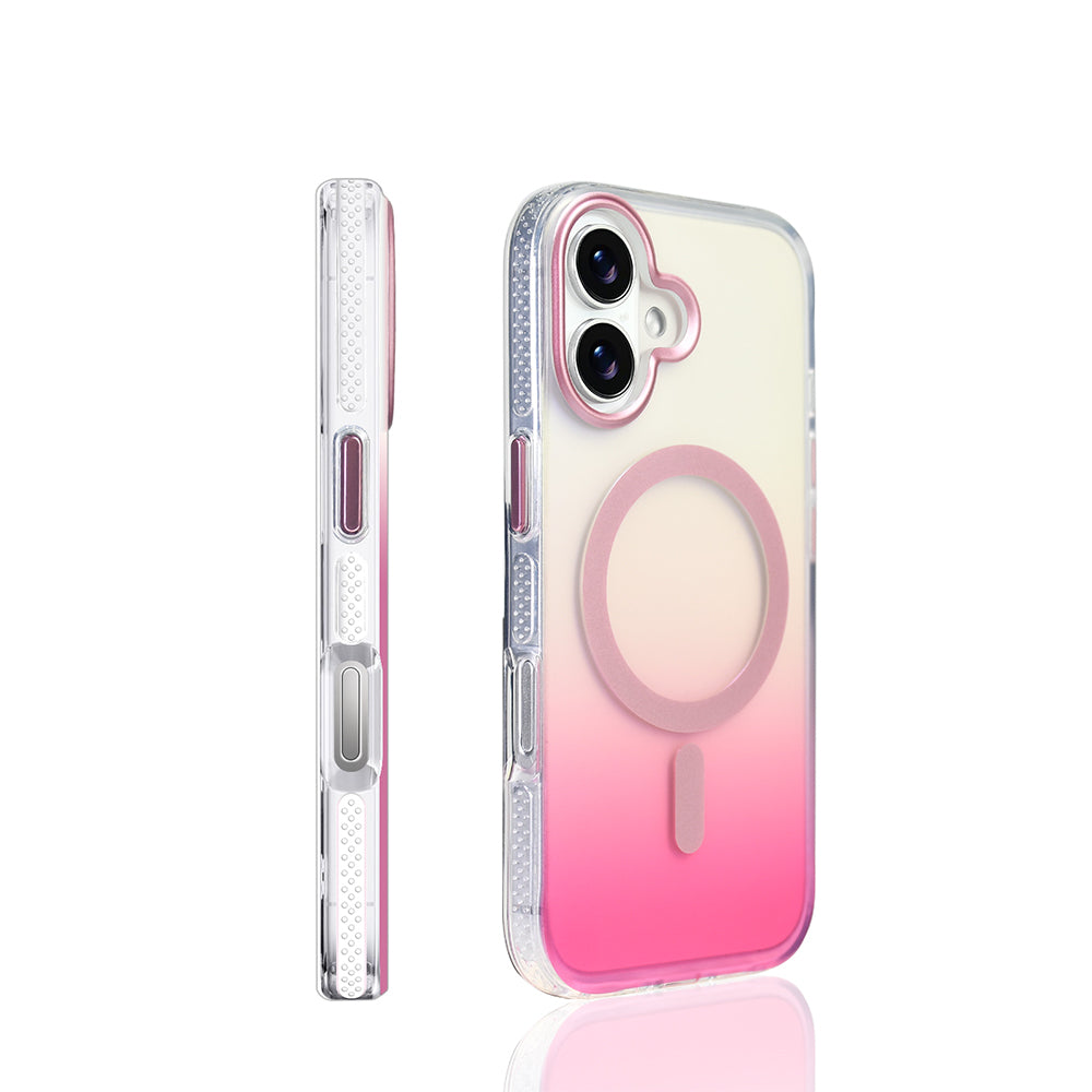 Apple iPhone 17 Kılıf M-safe Şarj Özellikli Transparan Renk Geçişli Zore Toros Kapak Mavi