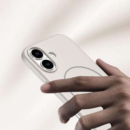 Apple iPhone 17 Kılıf M-safe Şarj Özellikli Wlons Liza Kapak Beyaz