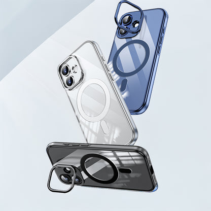 Apple iPhone 17 Kılıf M-safe Şarj Özellikli Wlons Standlı Efsane Kapak Turuncu