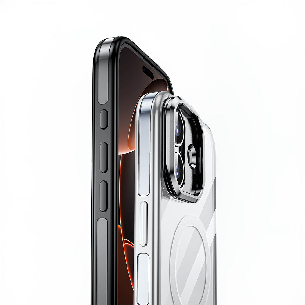 Apple iPhone 17 Kılıf M-safe Şarj Özellikli Wlons Standlı Efsane Kapak Gümüş