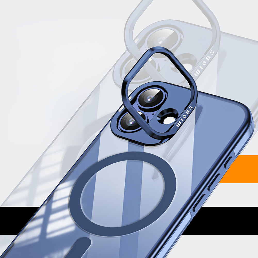 Apple iPhone 17 Kılıf M-safe Şarj Özellikli Wlons Standlı Efsane Kapak Turuncu