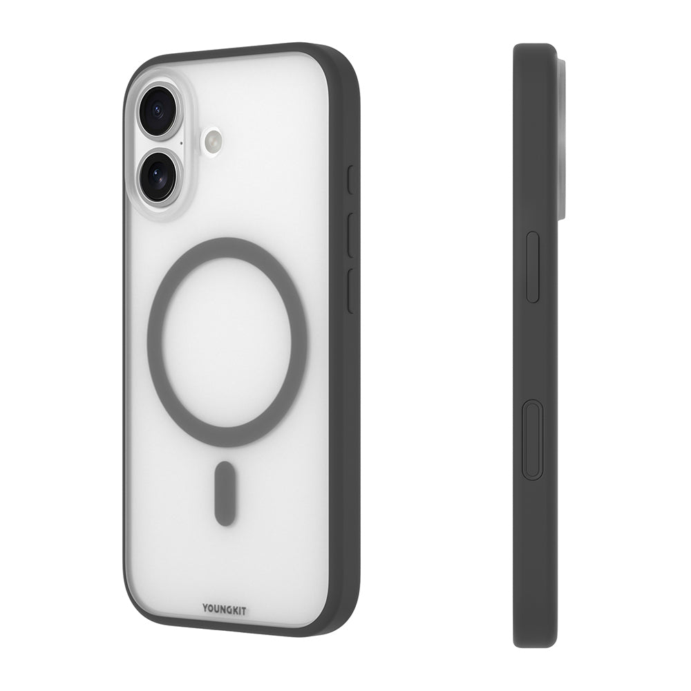 Apple iPhone 17 Kılıf M-safe Şarj Özellikli Youngkit Clear Serisi Kapak Turuncu