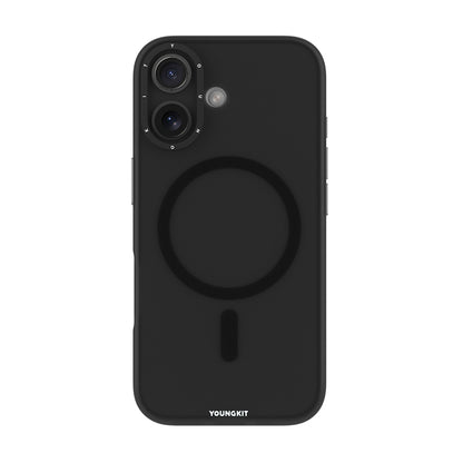 Apple iPhone 17 Kılıf M-safe Şarj Özellikli Youngkit Hidden Sand Serisi Kapak Siyah