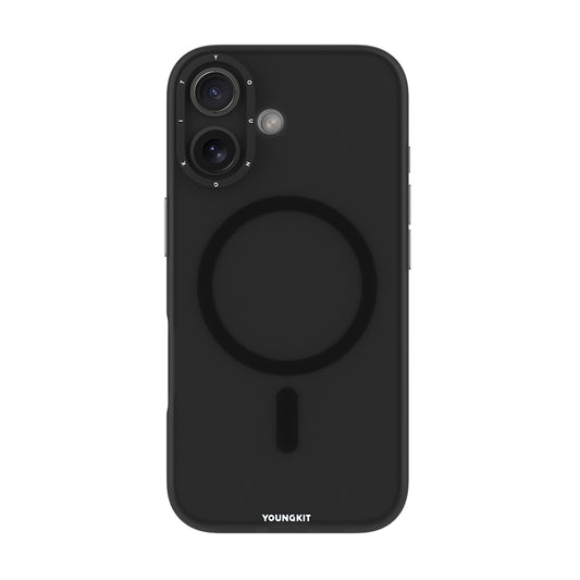 Apple iPhone 17 Kılıf M-safe Şarj Özellikli Youngkit Hidden Sand Serisi Kapak Siyah