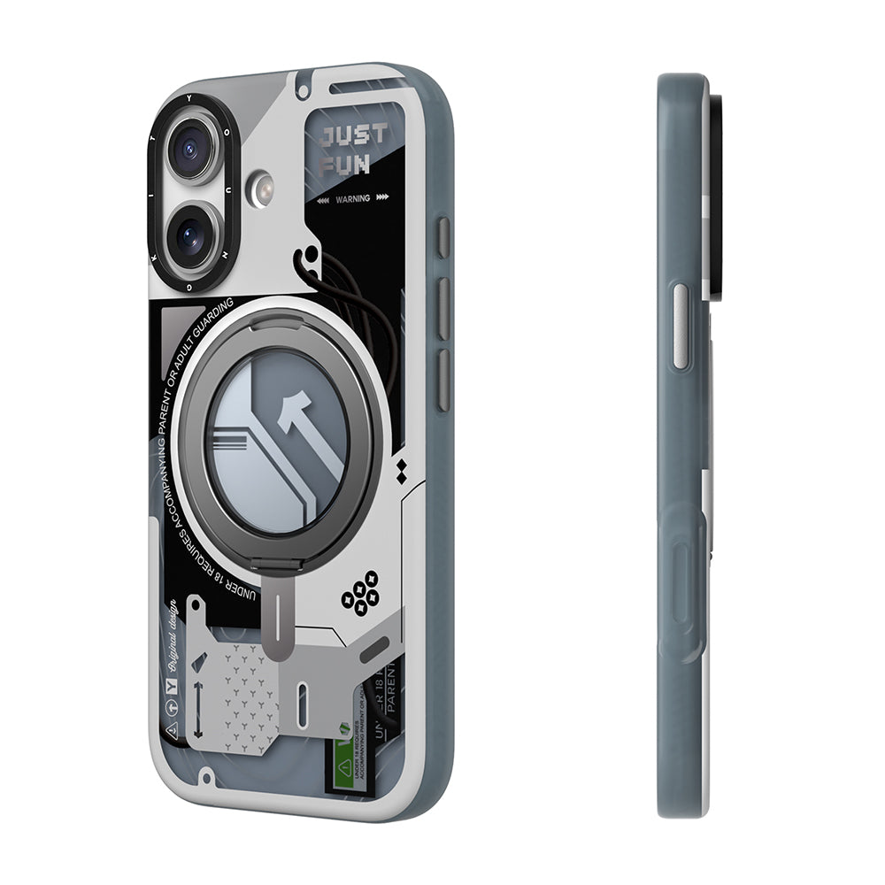 Apple iPhone 17 Kılıf M-safe Şarj Özellikli Youngkit Starship Serisi Kapak Beyaz