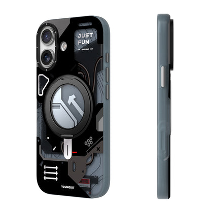 Apple iPhone 17 Kılıf M-safe Şarj Özellikli Youngkit Starship Serisi Kapak Mavi