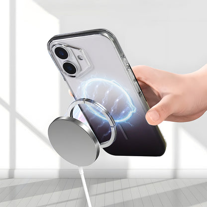 Apple iPhone 17 Kılıf M-Safe Şarj Özellikli Zore Septik Silikon Kapak Pembe