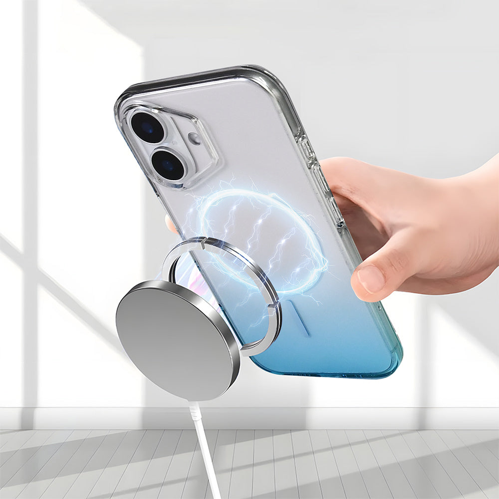 Apple iPhone 17 Kılıf M-Safe Şarj Özellikli Zore Septik Silikon Kapak Pembe