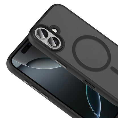 Apple iPhone 17 Kılıf Mat Arka Yüzey Wireless Şarj Özellikli Zore Flet M-safe Kapak Turuncu