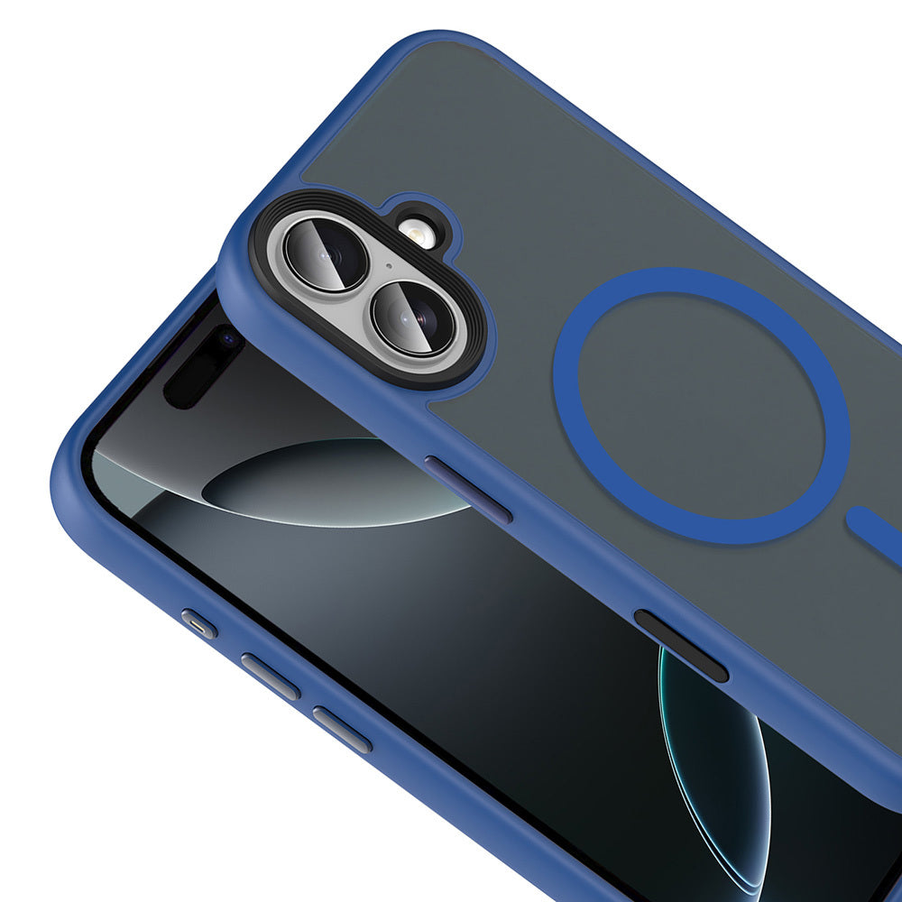 Apple iPhone 17 Kılıf Mat Arka Yüzey Wireless Şarj Özellikli Zore Flet M-safe Kapak Turuncu