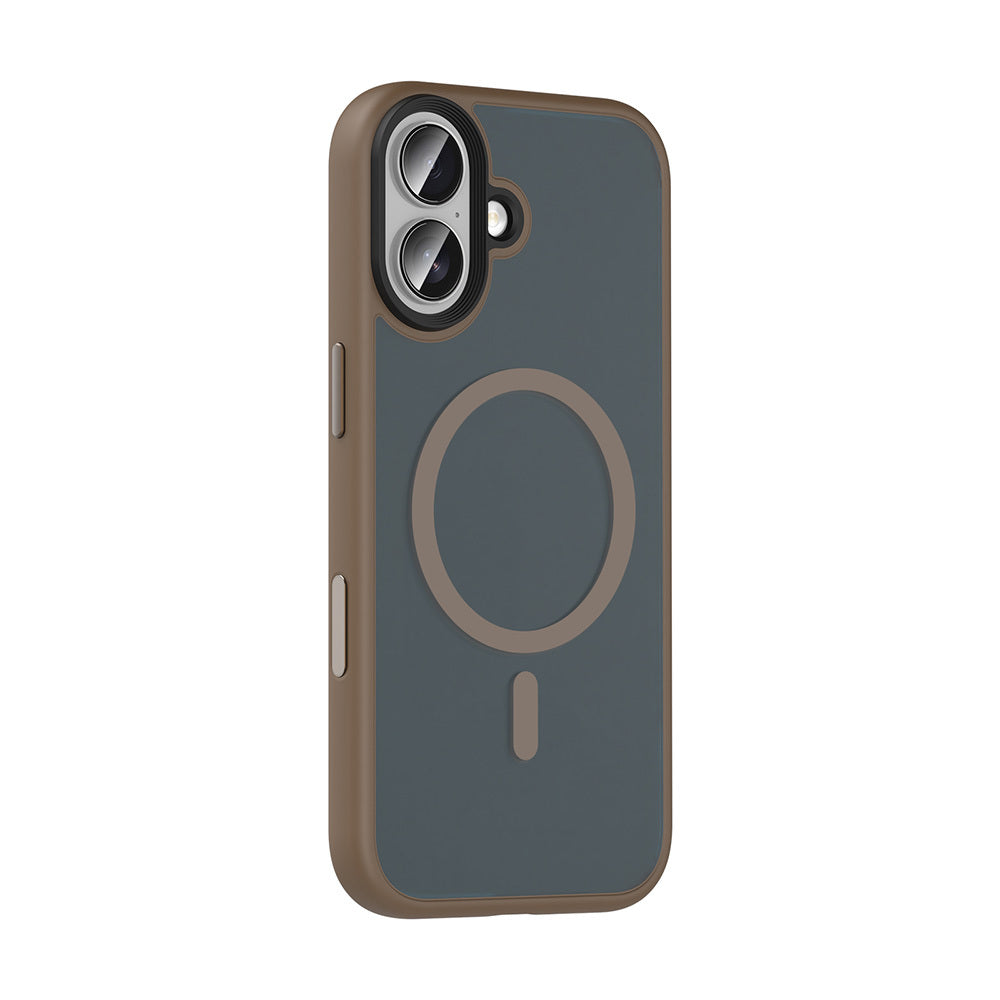 Apple iPhone 17 Kılıf Mat Arka Yüzey Wireless Şarj Özellikli Zore Flet M-safe Kapak Lacivert