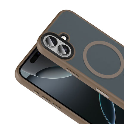 Apple iPhone 17 Kılıf Mat Arka Yüzey Wireless Şarj Özellikli Zore Flet M-safe Kapak Gri