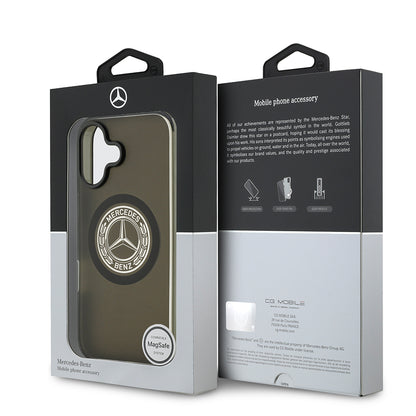 Apple iPhone 17 Kılıf Mercedes Benz Orjinal Lisanslı M-safe Şarj Özellikli Buzlu PC Nostaljik Yıldız Dizayn Kapak Beyaz