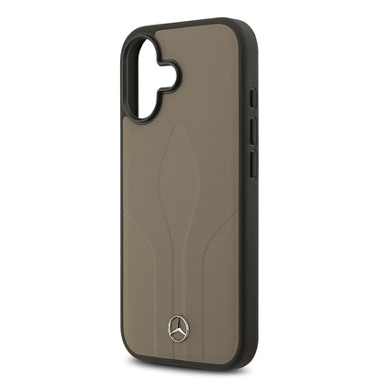 Apple iPhone 17 Kılıf Mercedes Benz Orjinal Lisanslı M-safe Şarj Özellikli Dokulu Desenli Deri Kapak Siyah