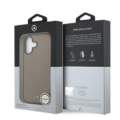 Apple iPhone 17 Kılıf Mercedes Benz Orjinal Lisanslı M-safe Şarj Özellikli Dokulu Desenli Deri Kapak Siyah