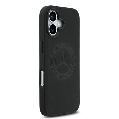 Apple iPhone 17 Kılıf Mercedes Benz Orjinal Lisanslı M-safe Şarj Özellikli Hakiki Deri Nostaljik Yıldız Dizayn Kapak Kahverengi