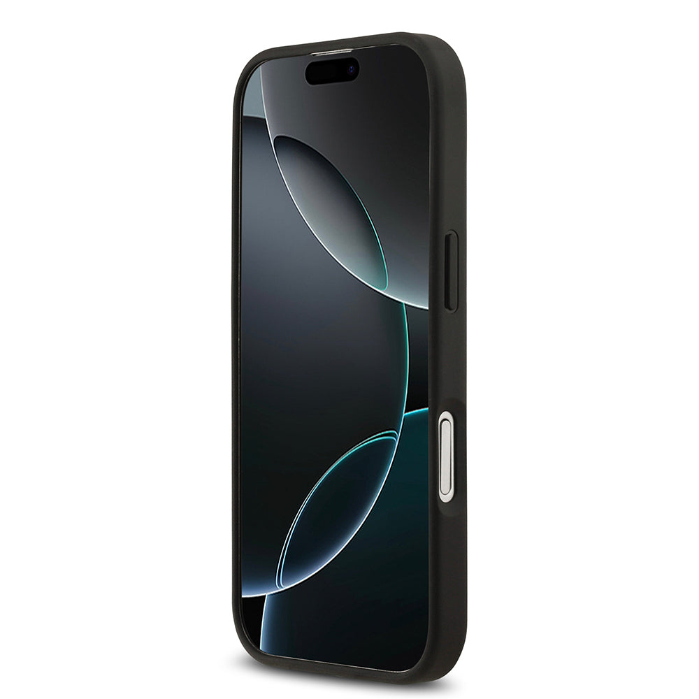 Apple iPhone 17 Kılıf Mercedes Benz Orjinal Lisanslı M-safe Şarj Özellikli Şeritli Yıldız Desenli Metal Logolu Deri Kapak Lacivert