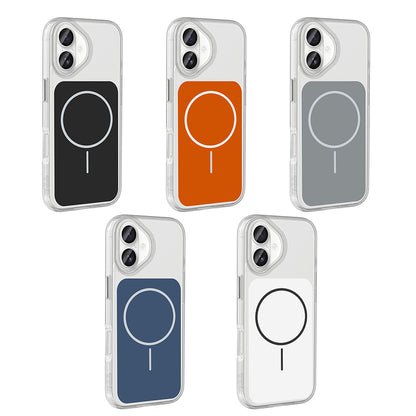 Apple iPhone 17 Kılıf Metal Buton Tasarımlı Zore İkonik Sert Silikon Kapak Mavi