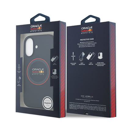 Apple iPhone 17 Kılıf Redbull Orjinal Lisanslı M-safe Şarj Özellikli Kırmızı Halka ve Logo Silikon Kapak Lacivert