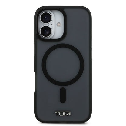 Apple iPhone 17 Kılıf TUMI Orjinal Lisanslı M-safe Şarj Özellikli Buzlu Transparan Kapak Siyah