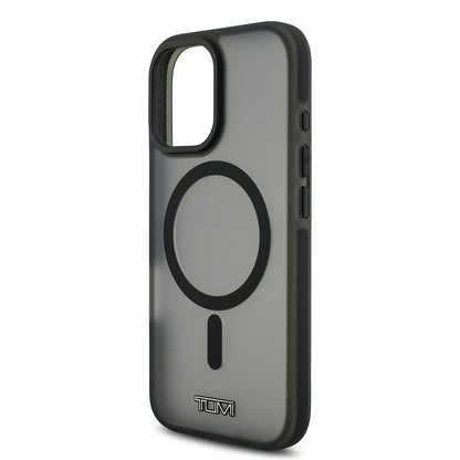 Apple iPhone 17 Kılıf TUMI Orjinal Lisanslı M-safe Şarj Özellikli Buzlu Transparan Kapak Siyah