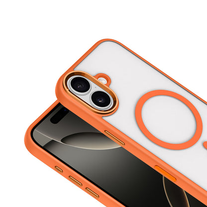 Apple iPhone 17 Kılıf Wireless Şarj Özellikli Zore Krom M-safe Silikon Kapak Lacivert