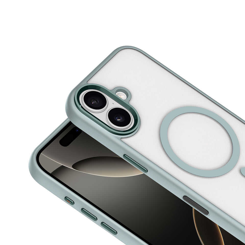 Apple iPhone 17 Kılıf Wireless Şarj Özellikli Zore Krom M-safe Silikon Kapak Turuncu