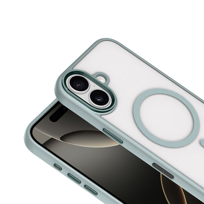 Apple iPhone 17 Kılıf Wireless Şarj Özellikli Zore Krom M-safe Silikon Kapak Lacivert