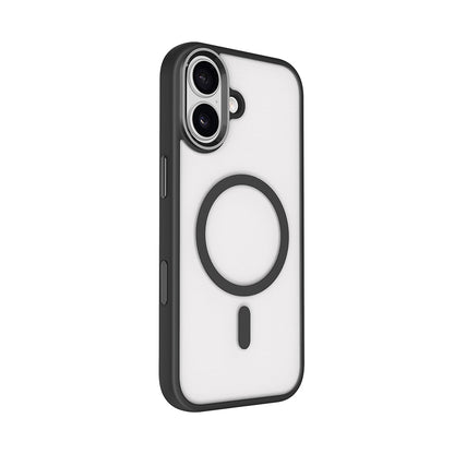 Apple iPhone 17 Kılıf Wireless Şarj Özellikli Zore Krom M-safe Silikon Kapak Gri