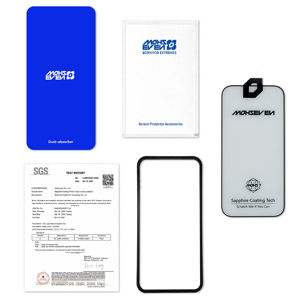 Apple iPhone 17 Mohseven M7 Sapphire Coating Privacy Hayalet Temperli Cam Ekran Koruyucu + Hizalama Aparatlı