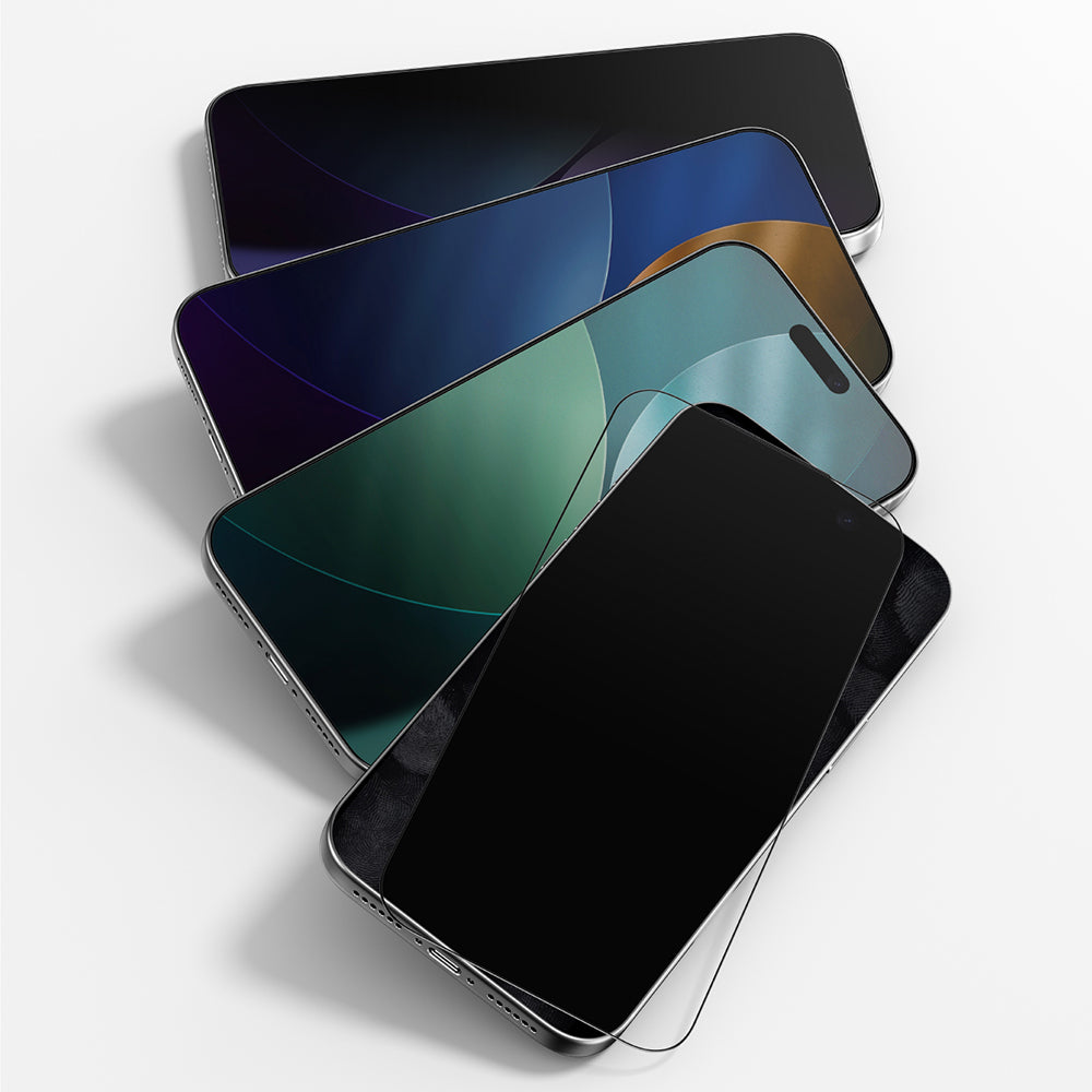 Apple iPhone 17 Pro Amazingthing Titan Privacy Parmak İzi Bırakmayan Temperli Cam Ekran Koruyucu Siyah