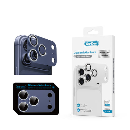 Apple iPhone 17 Pro Go Des FC006 Diamond Titanyum Serisi Anti Reflective Kamera Lens Koruyucu