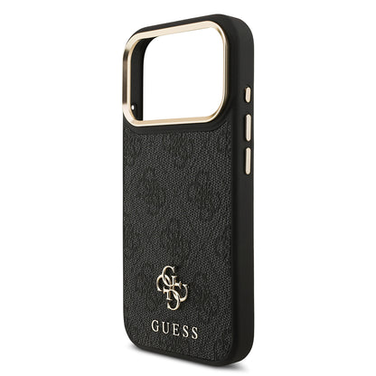 Apple iPhone 17 Pro Guess Orjinal Lisanslı 4G ve Yazı Logolu Kılıf + Ekran Koruyucu + Lens Koruyucu 3in1 Aksesuar Seti Kahverengi