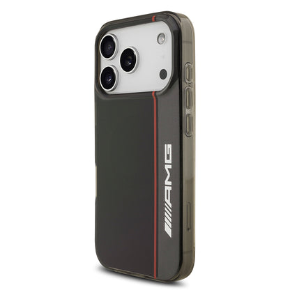 Apple iPhone 17 Pro Kılıf AMG Orjinal Lisanslı M-safe Şarj Özellikli IML Baskı Logolu Çift Katmanlı Bow Lines Kapak Siyah