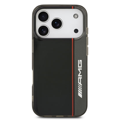 Apple iPhone 17 Pro Kılıf AMG Orjinal Lisanslı M-safe Şarj Özellikli IML Baskı Logolu Çift Katmanlı Bow Lines Kapak Siyah