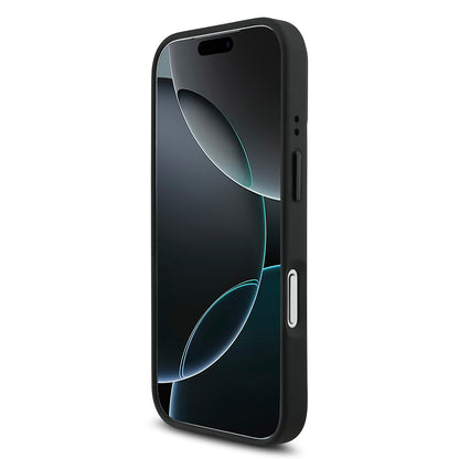 Apple iPhone 17 Pro Kılıf BMW Orjinal Lisanslı M-safe Şarj Özellikli Deri Arka Yüzey Metal Logolu Delikli Şerit Tasarımlı Kapak Mavi