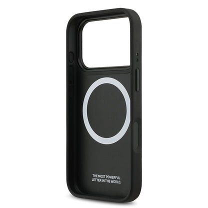 Apple iPhone 17 Pro Kılıf BMW Orjinal Lisanslı M-safe Şarj Özellikli Deri Arka Yüzey Metal Logolu Delikli Şerit Tasarımlı Kapak Mavi