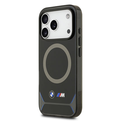 Apple iPhone 17 Pro Kılıf BMW Orjinal Lisanslı M-safe Şarj Özellikli Metal Buton Tasarımlı IML Baskılı M Dizayn Kapak Mavi